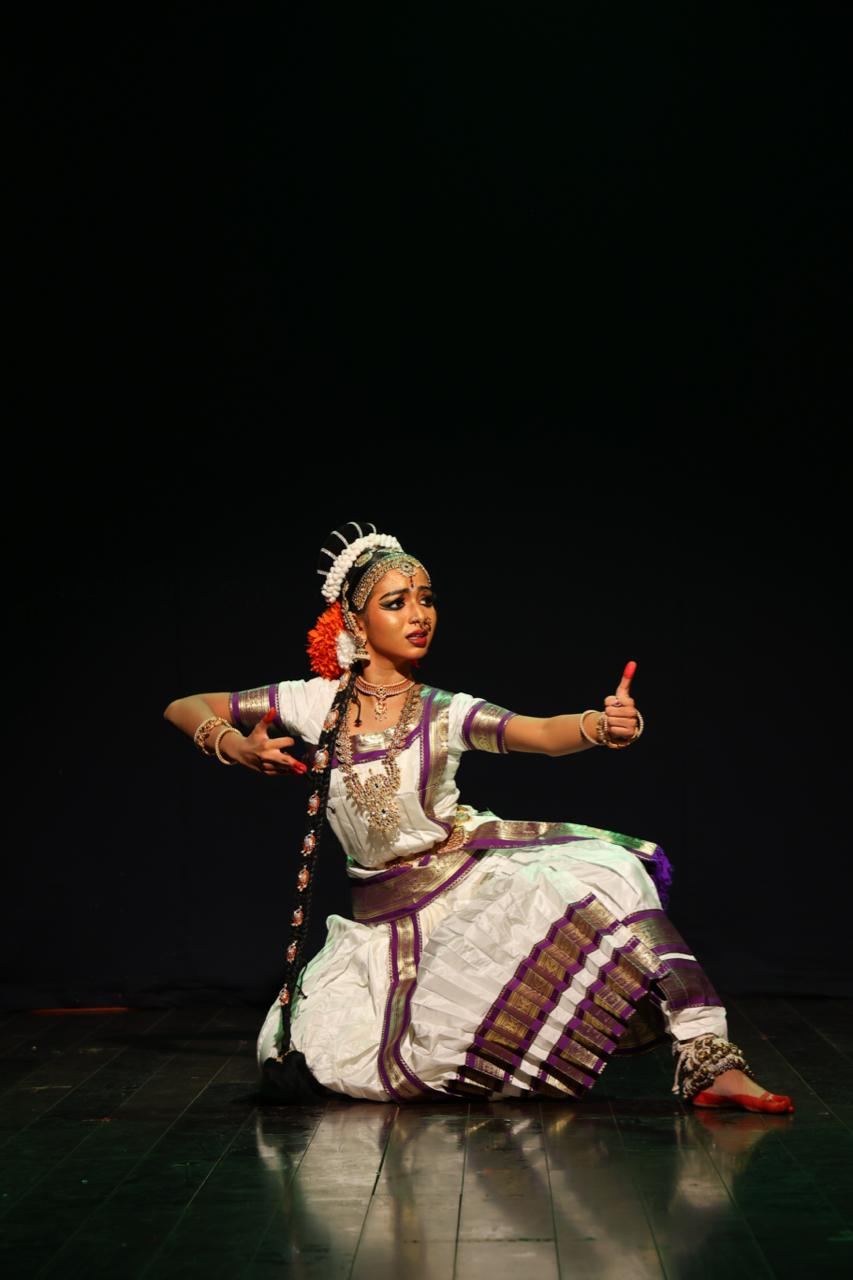 Classical dancer presenting an expressive certification programme moment