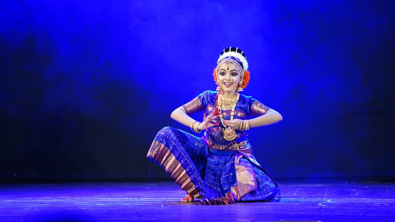 Student developing foundational Kuchipudi movement
